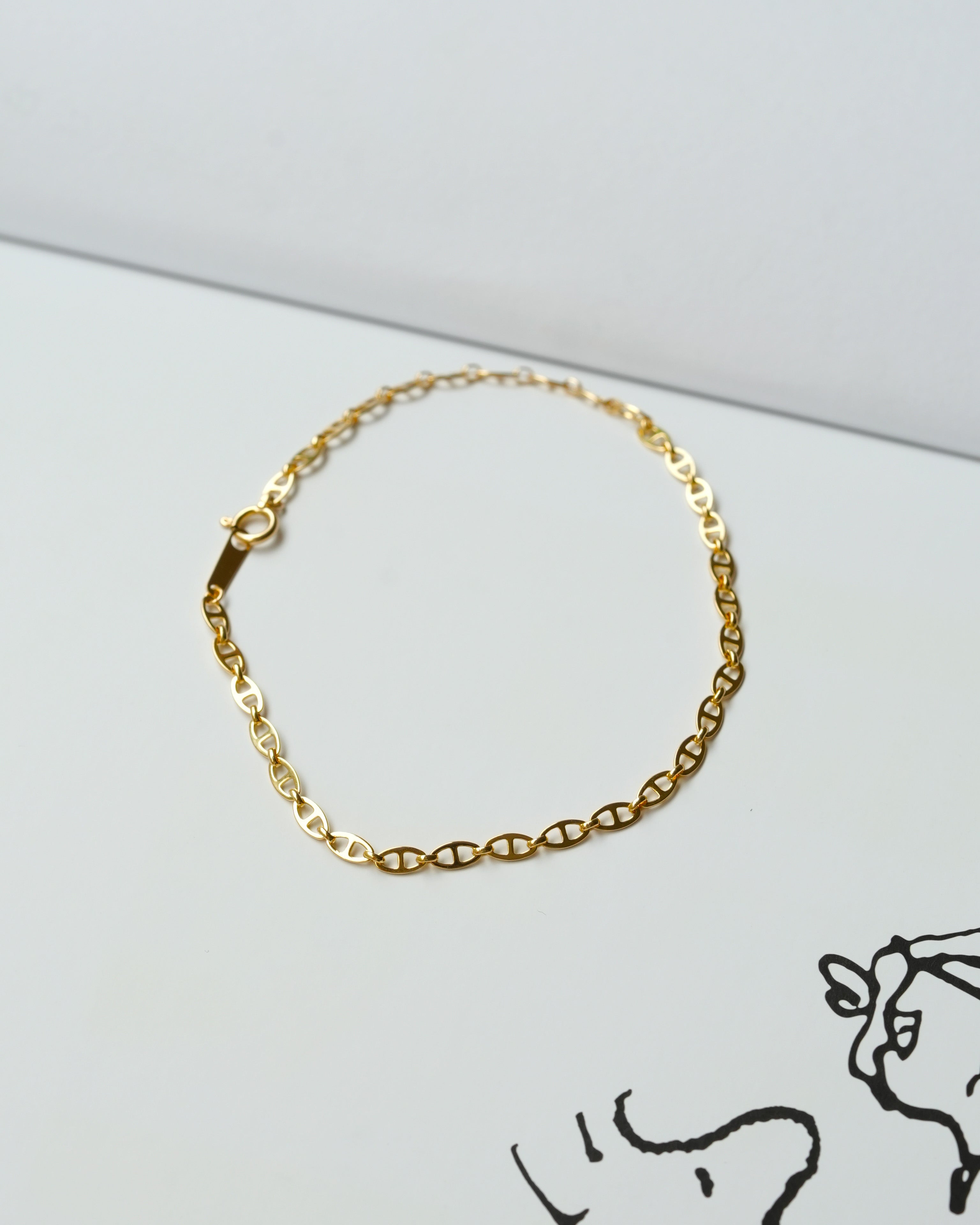 Flat Anchor Chain Bracelet K18 Yellow Gold – NEEDIS | ニーディーズ