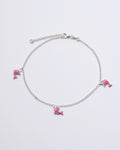 3 Pink Dolphin Anklet