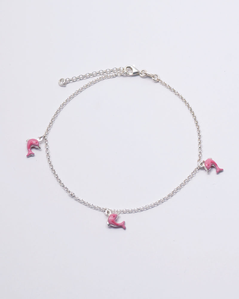 3 Pink Dolphin Anklet