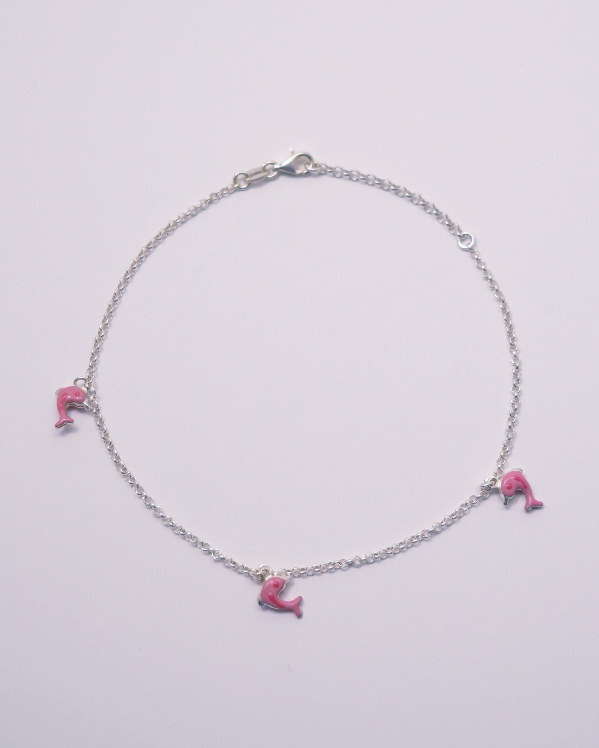 3 Pink Dolphin Anklet