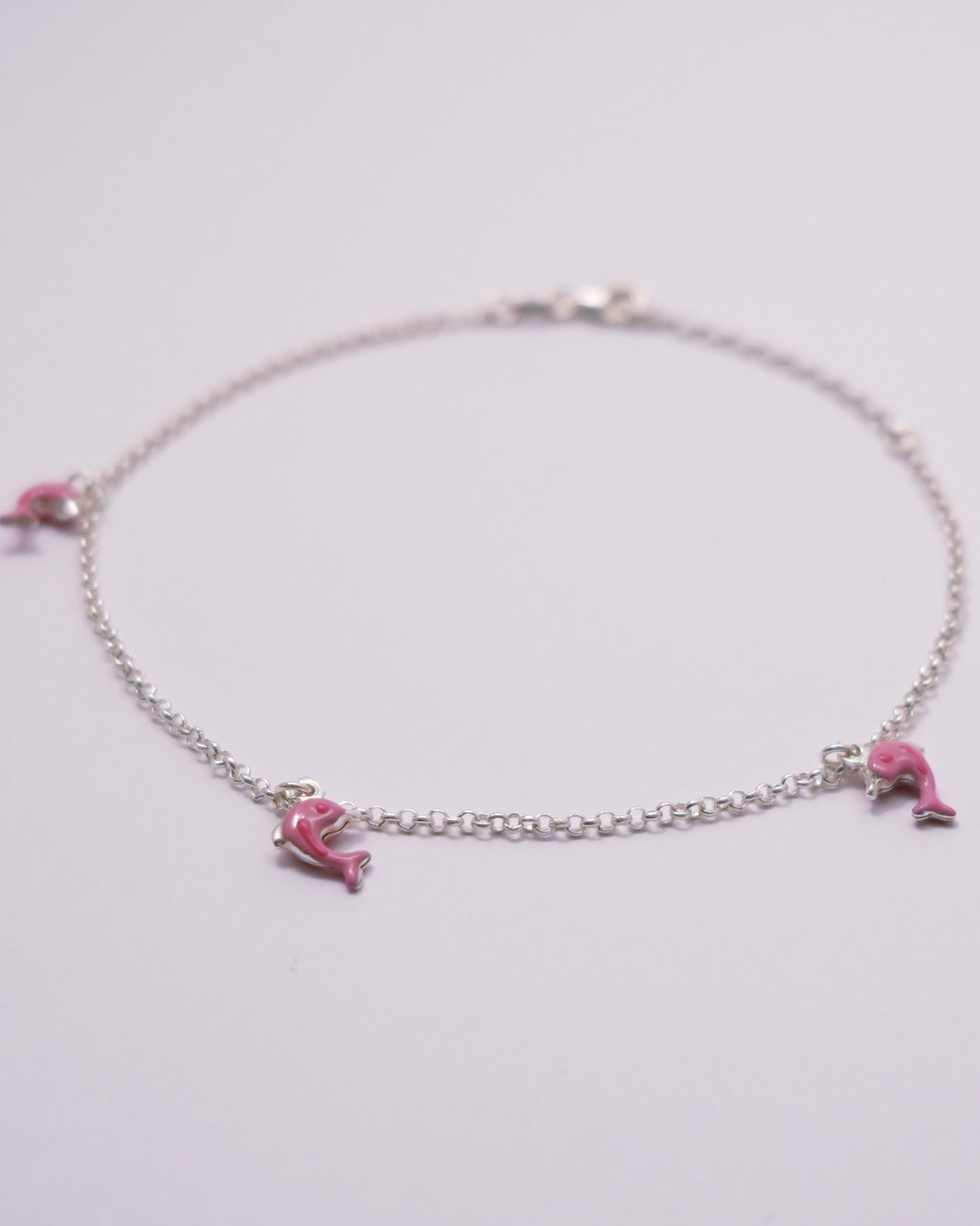 3 Pink Dolphin Anklet