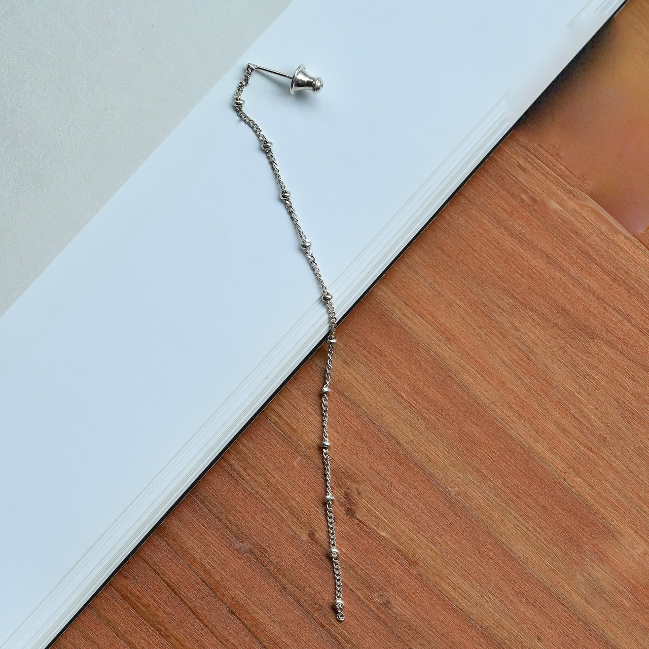 Skip Chain Pierce Silver (片耳用)