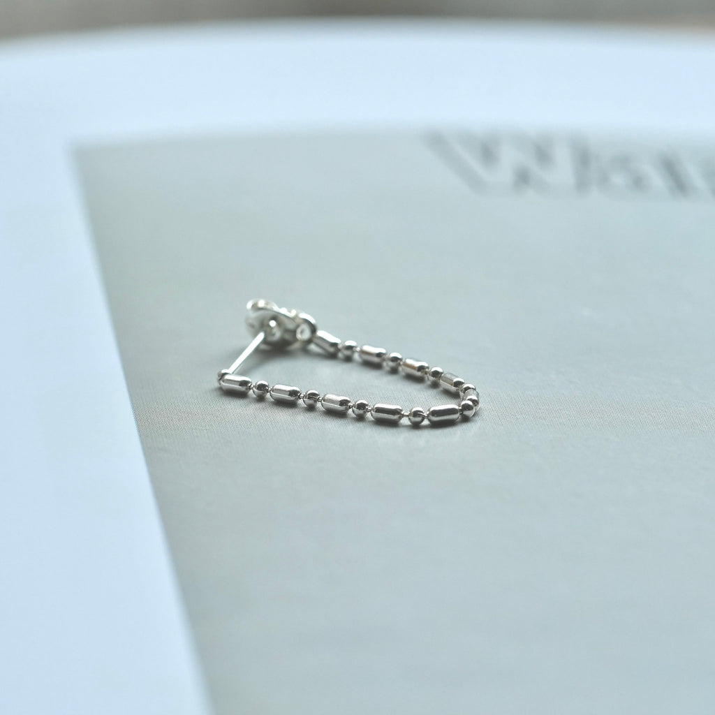 Combination Ball Chain Hoop Pierce Silver (片耳用)