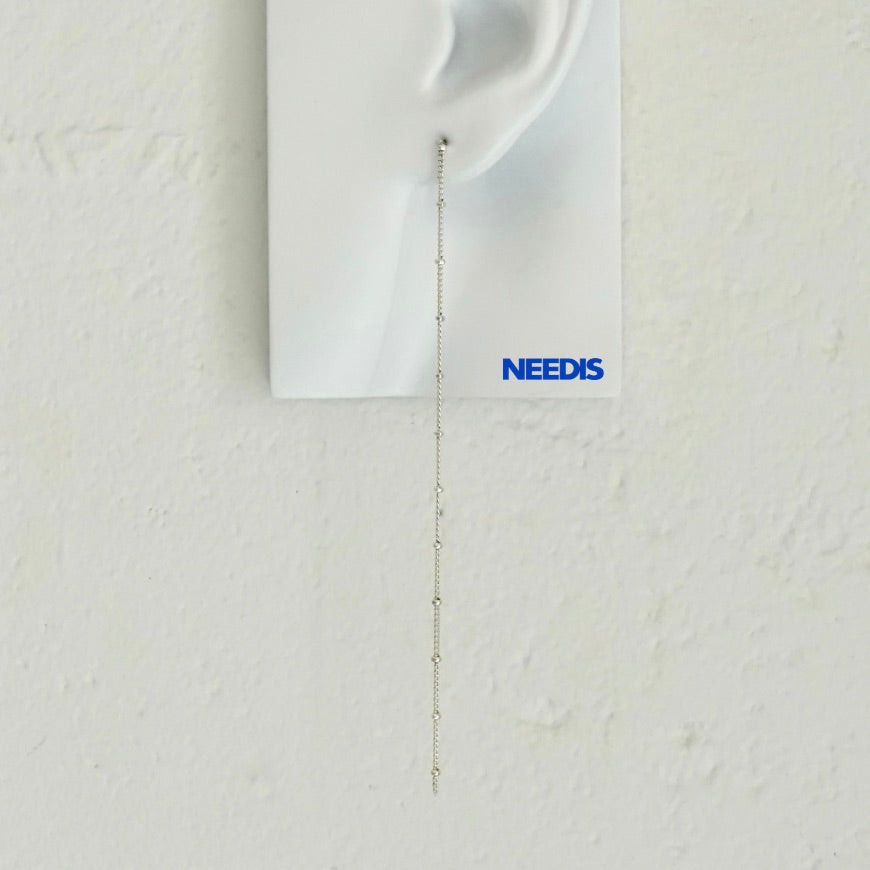 Skip Chain Pierce Silver (片耳用)