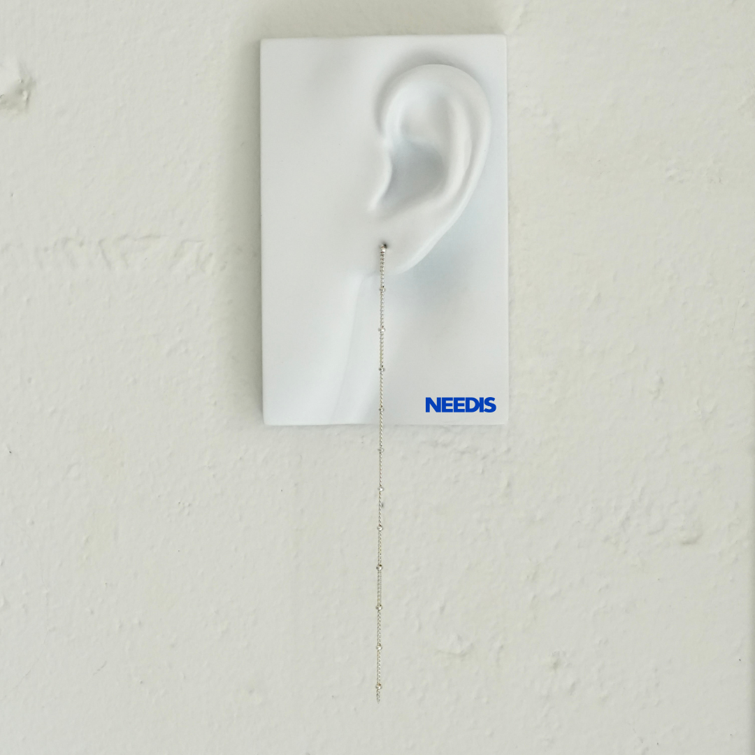 Skip Chain Pierce Silver (片耳用)