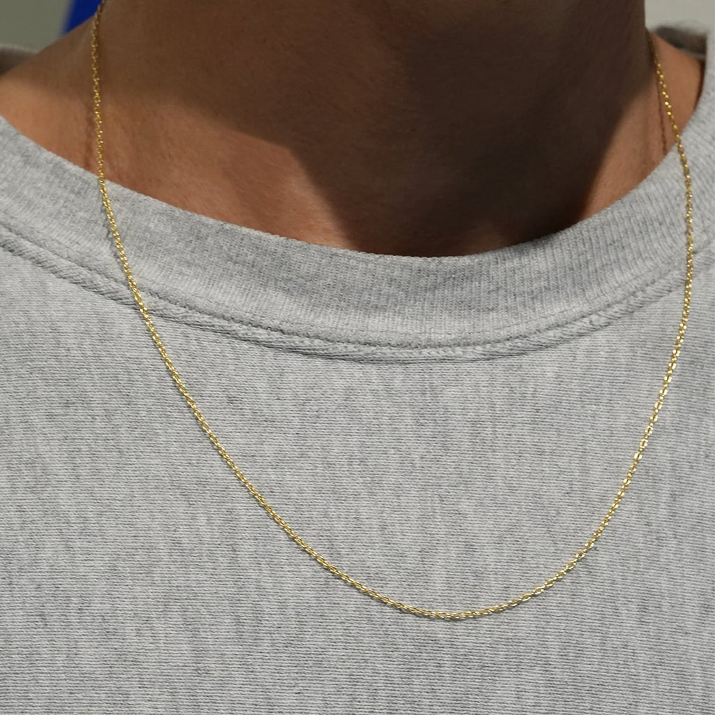 NEEDIS K14Yellow Gold Hollow Chain Necklace
