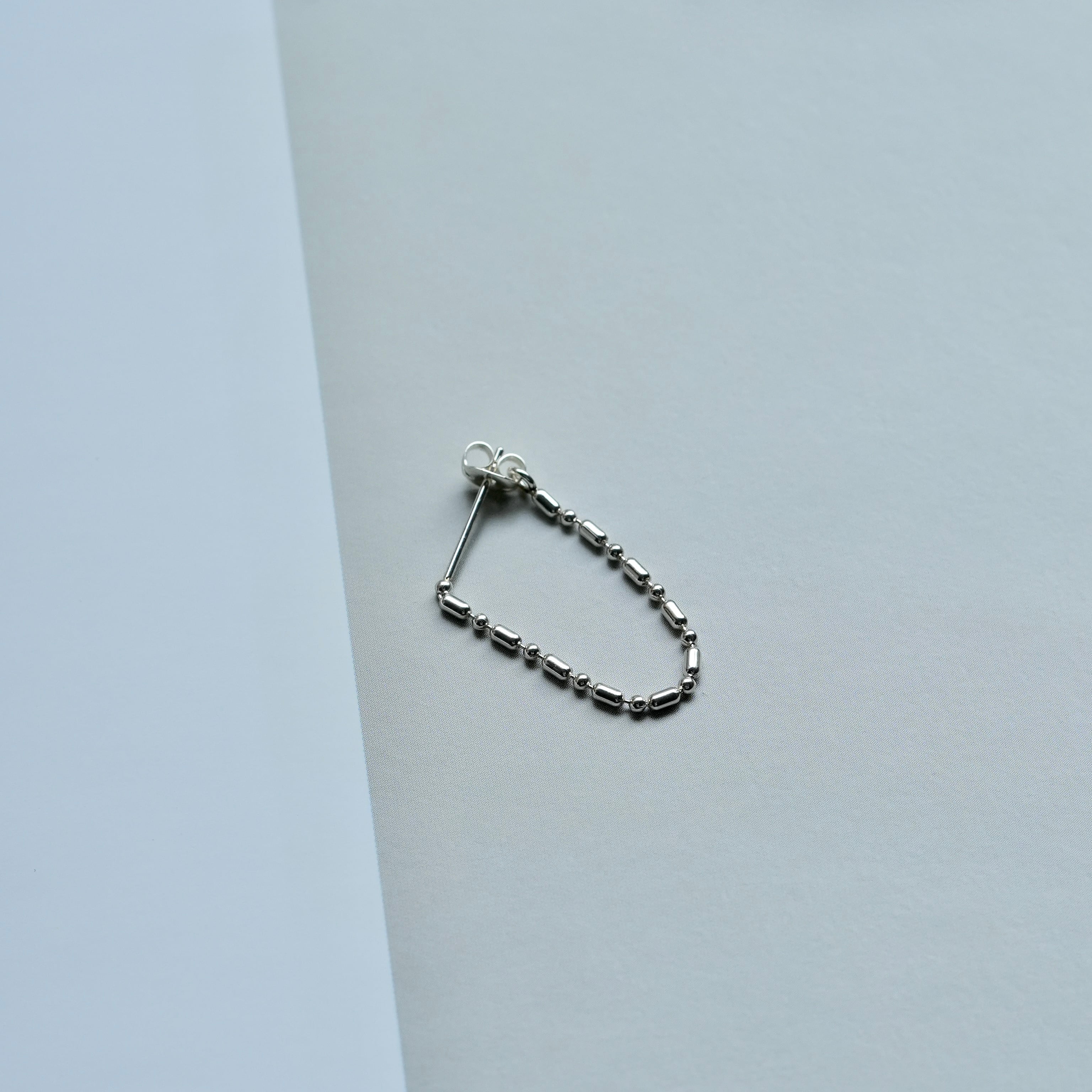 Combination Ball Chain Hoop Pierce Silver (片耳用)