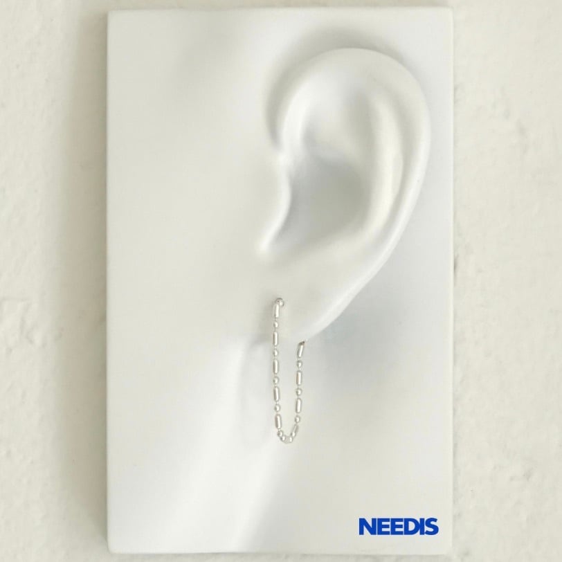 Combination Ball Chain Hoop Pierce Silver (片耳用)