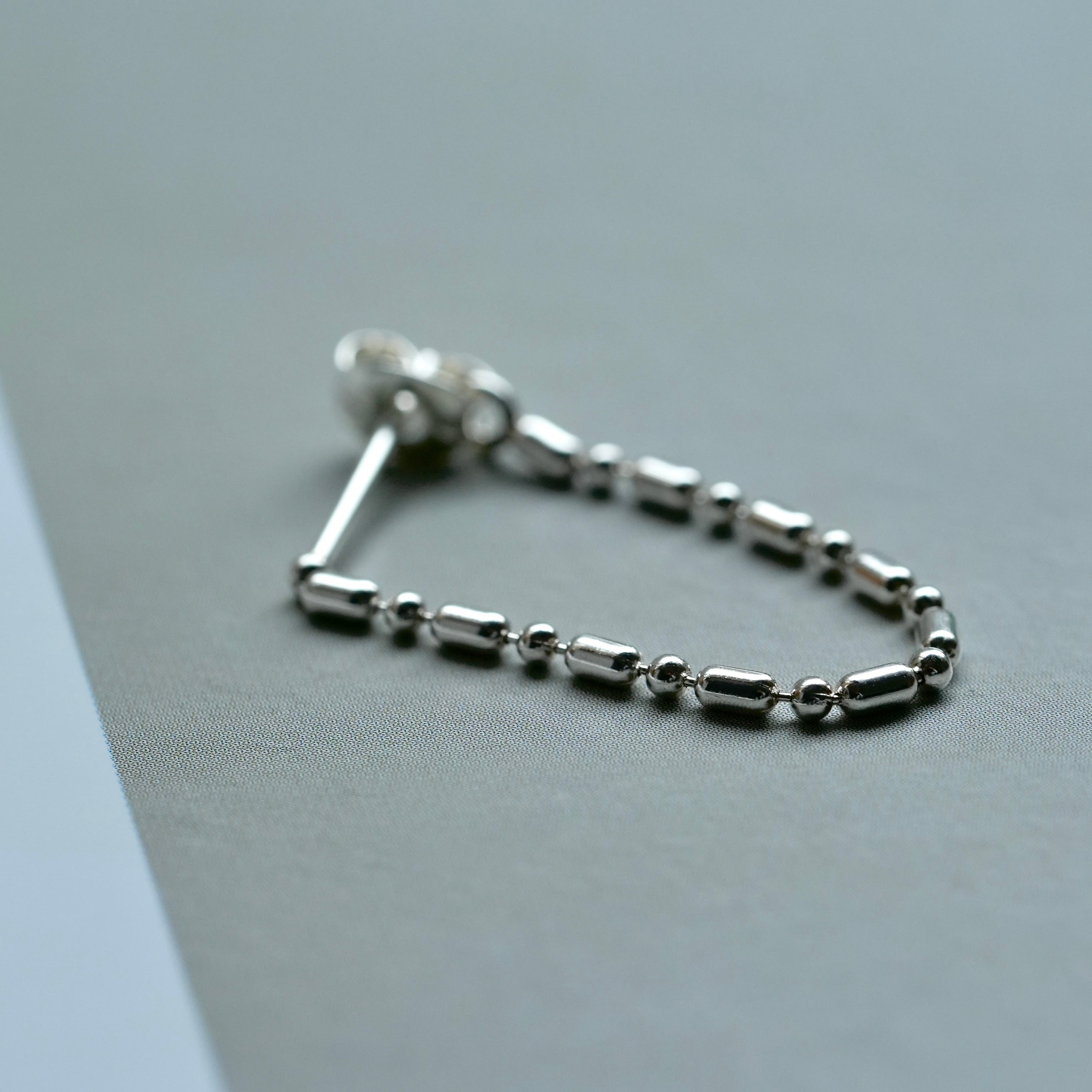 Combination Ball Chain Hoop Pierce Silver (片耳用)