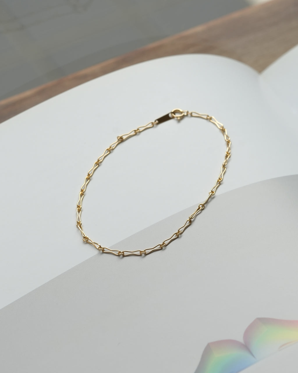 Bow Tie Chain Bracelet K18 Yellow Gold