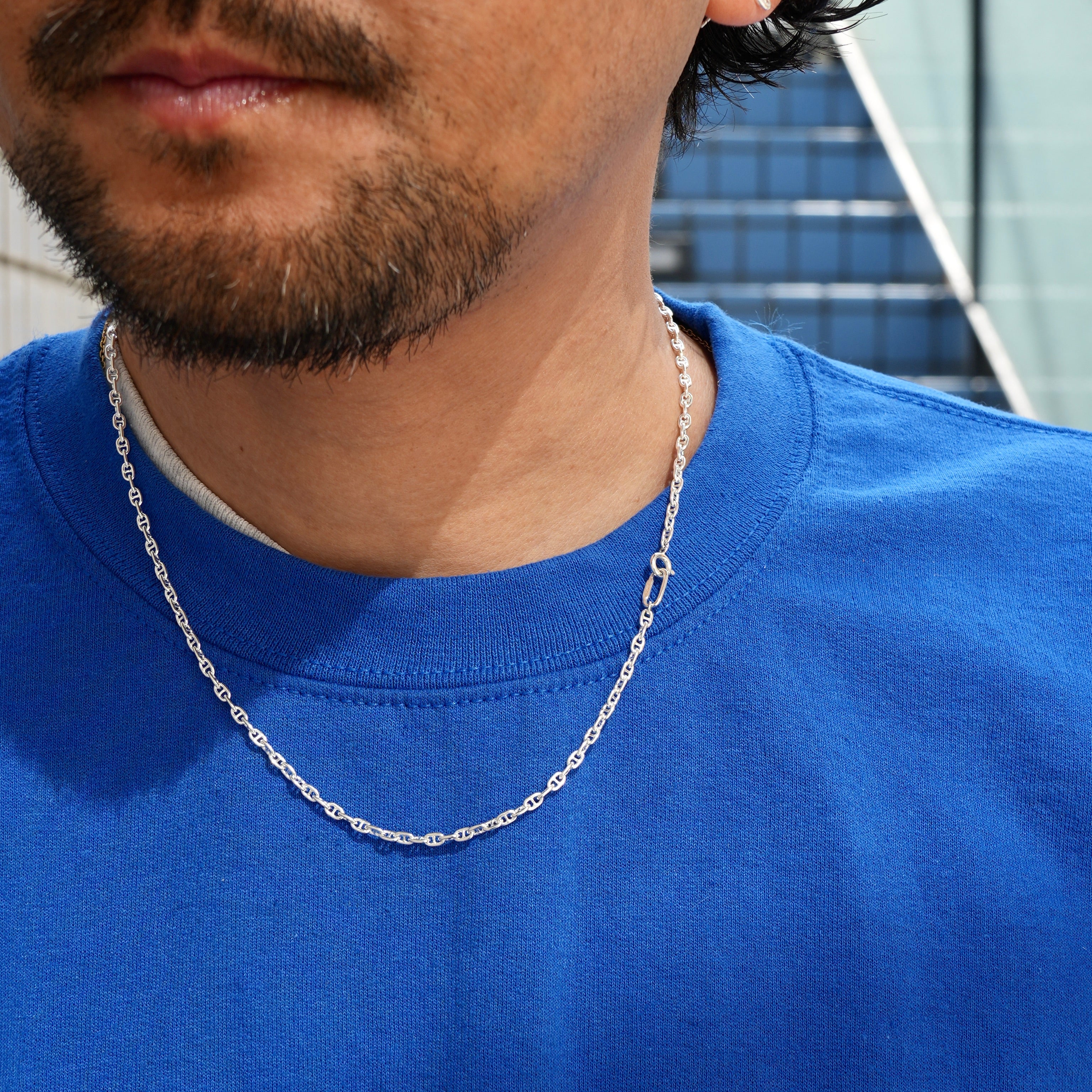 Anchor Chain Necklace Silver