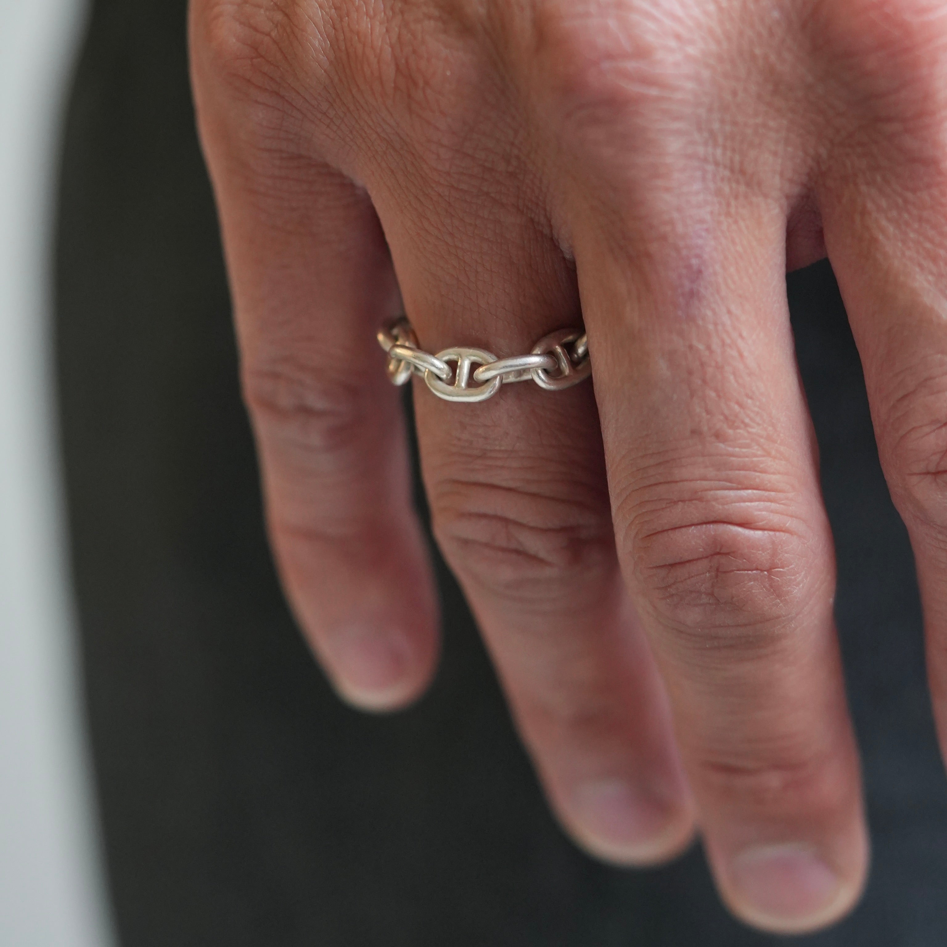 Anchor Chain Ring Silver