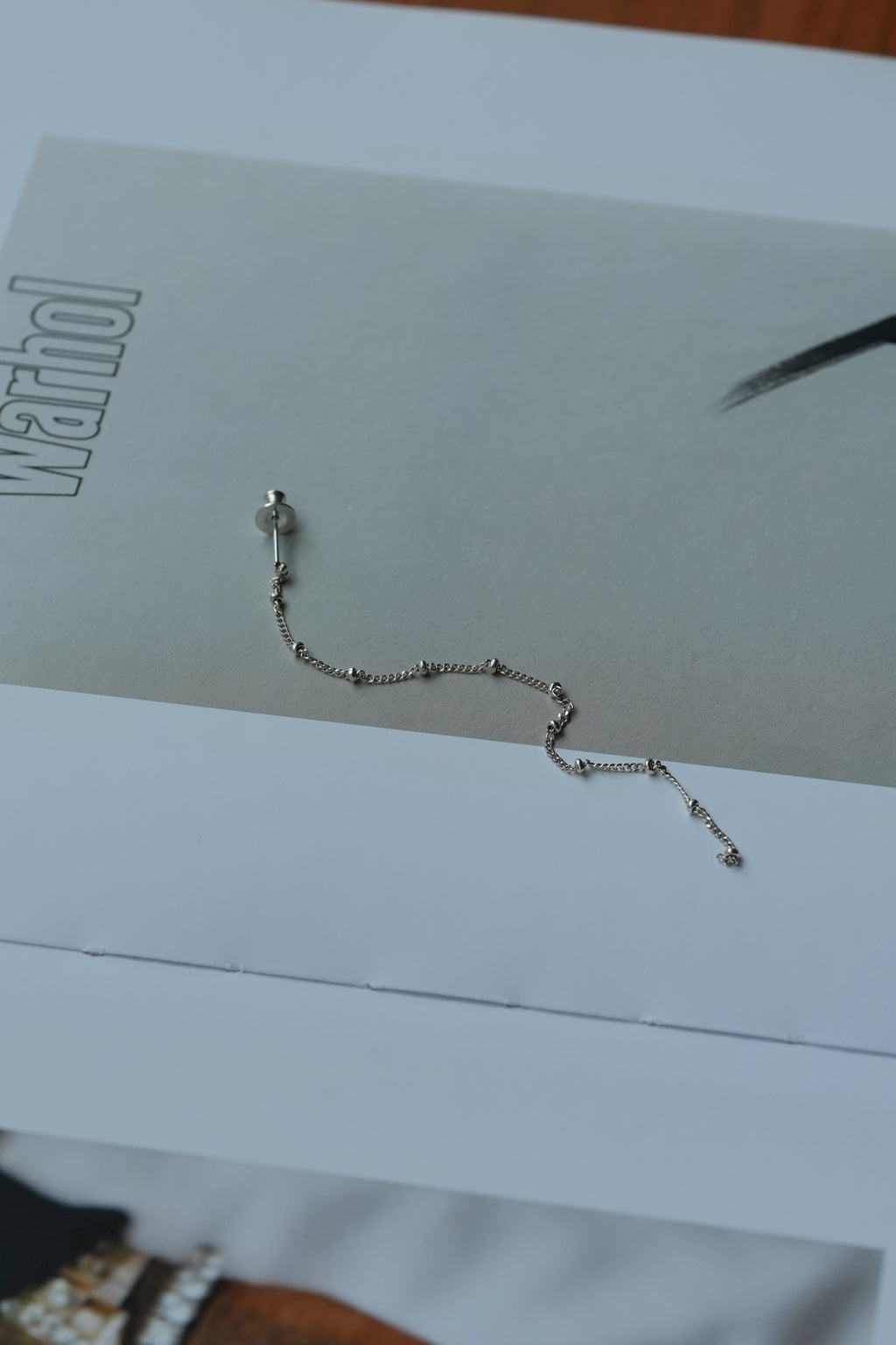 Skip Chain Pierce Silver (片耳用)