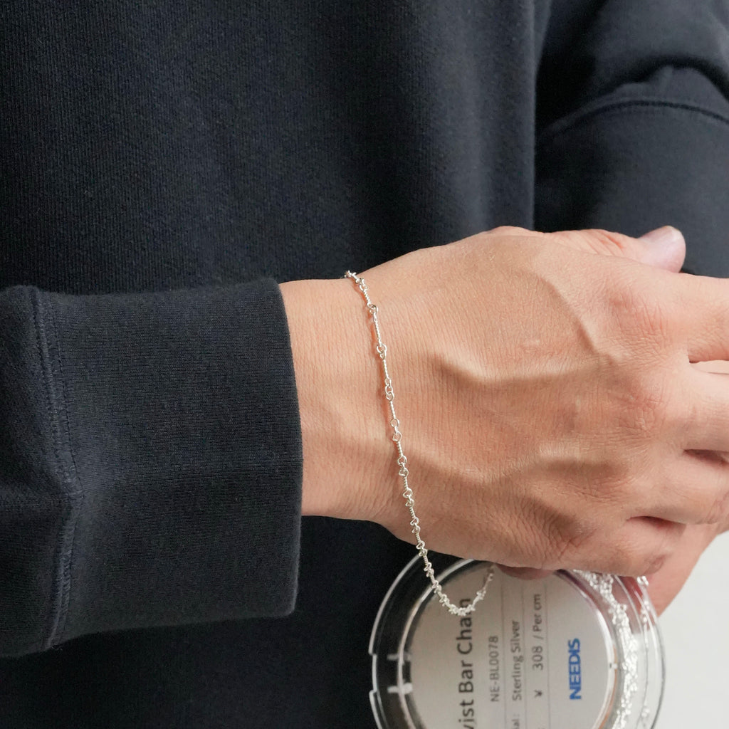 Twist Bar Chain Bracelet ＆ Necklace Silver