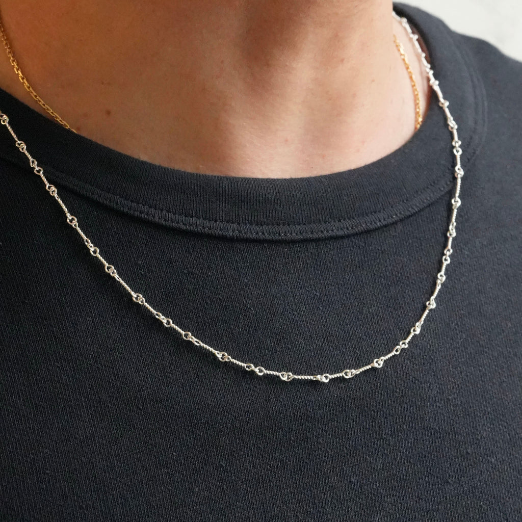 Twist Bar Chain Bracelet ＆ Necklace Silver