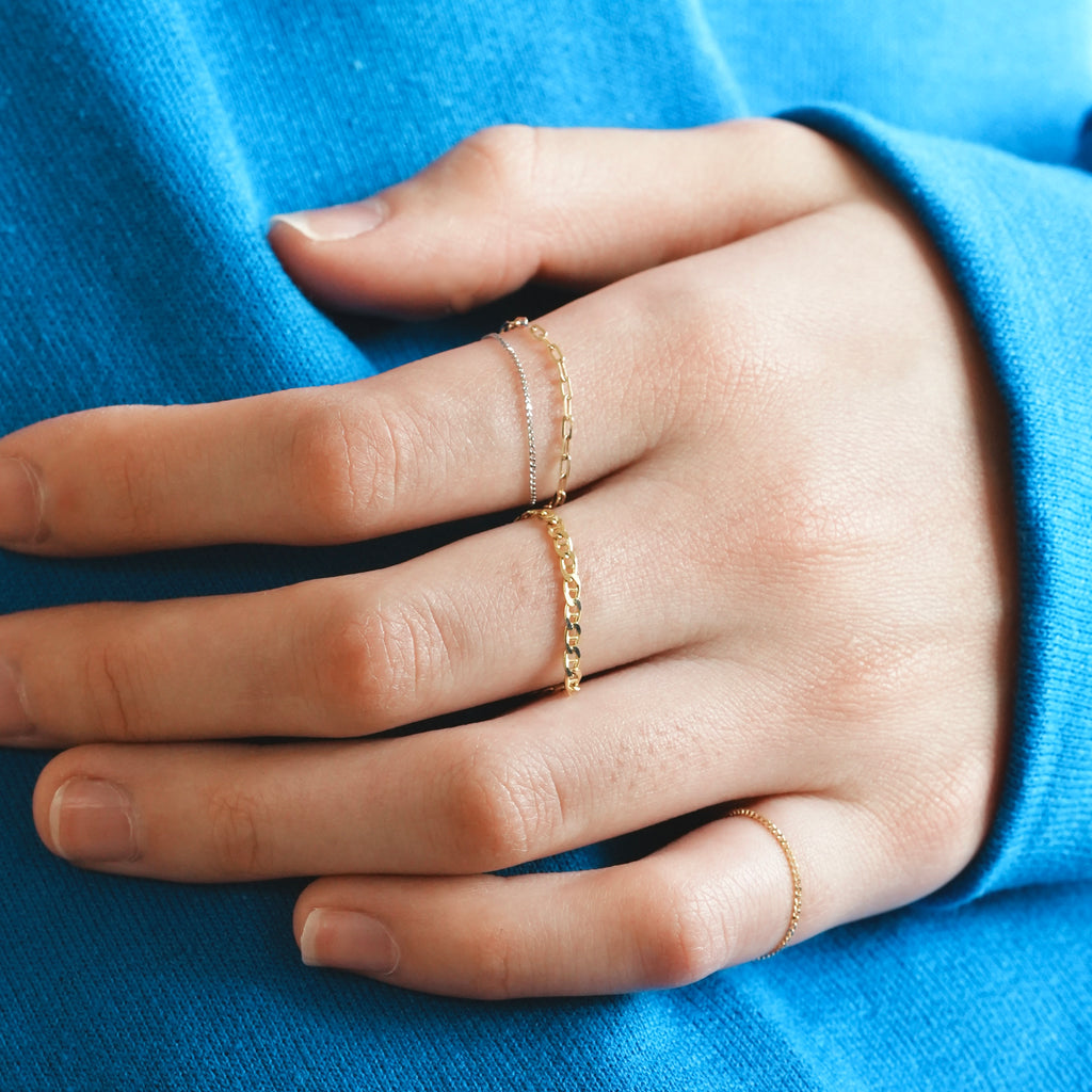 Flat Oval Chain Ring　K10YG ¥7,755～￥10,725