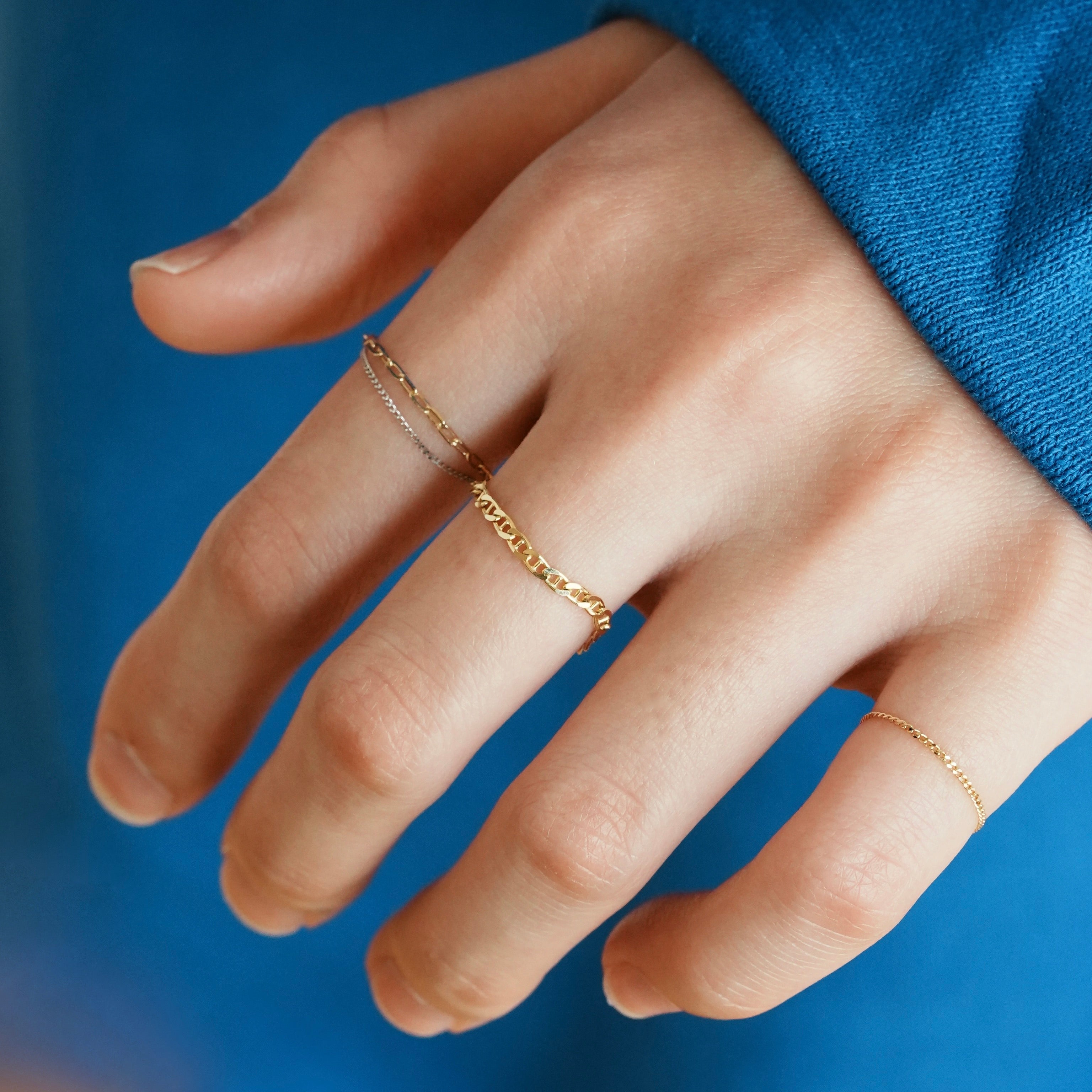 Flat Oval Chain Ring　K10YG ¥7,755～￥10,725