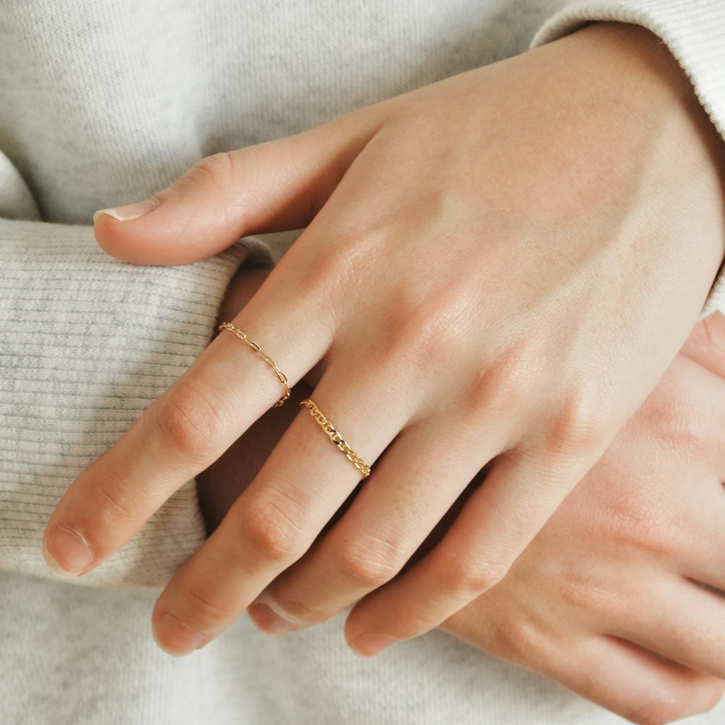 Flat Oval Chain Ring　K10YG ¥7,755～￥10,725