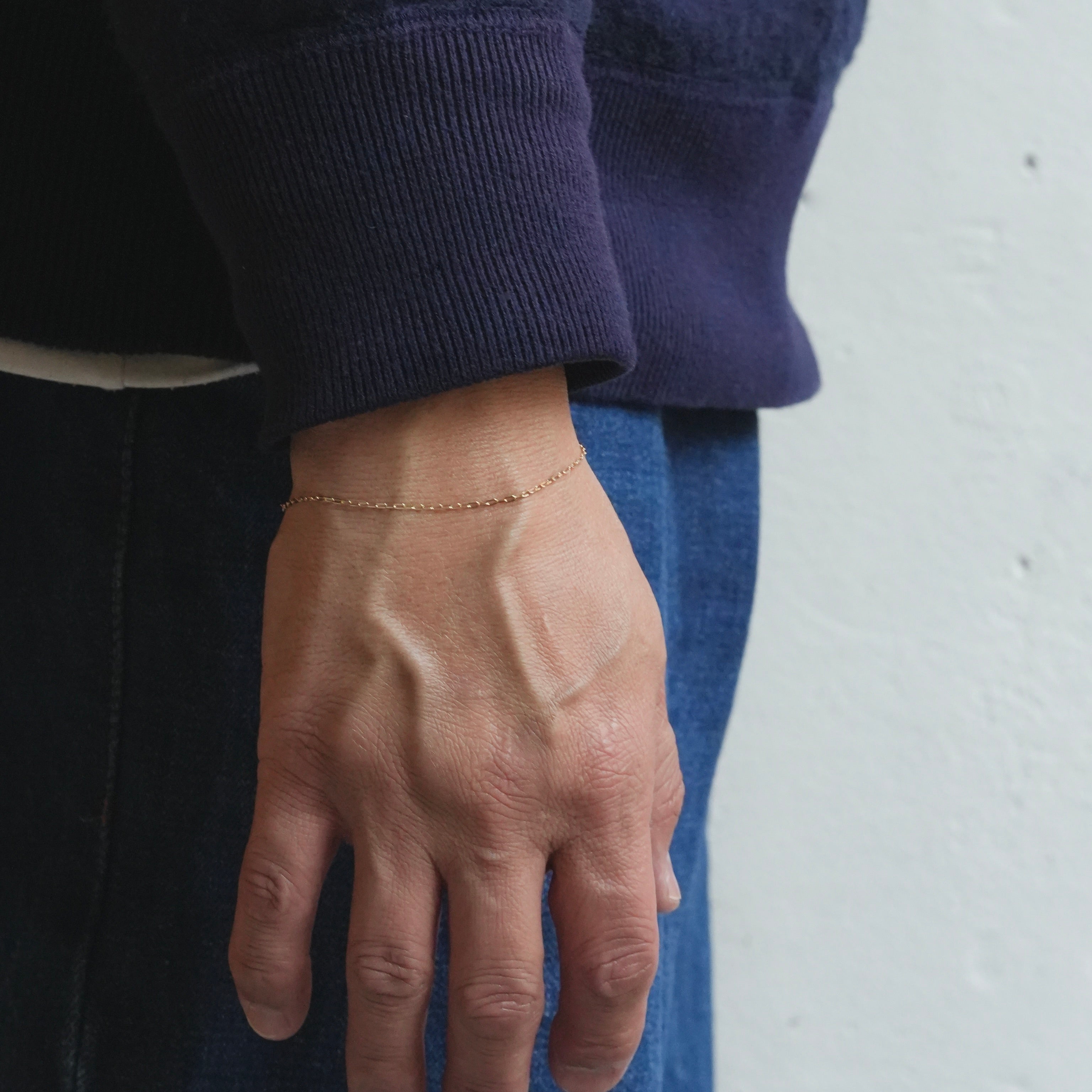 Flat Oval Chain Bracelet K10YG ¥21,505～￥31,735