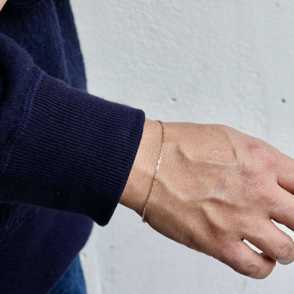 Flat Oval Chain Bracelet K10YG ¥21,505～￥31,735