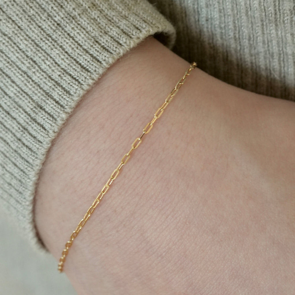 Flat Oval Chain Bracelet K10YG ¥21,505～￥31,735