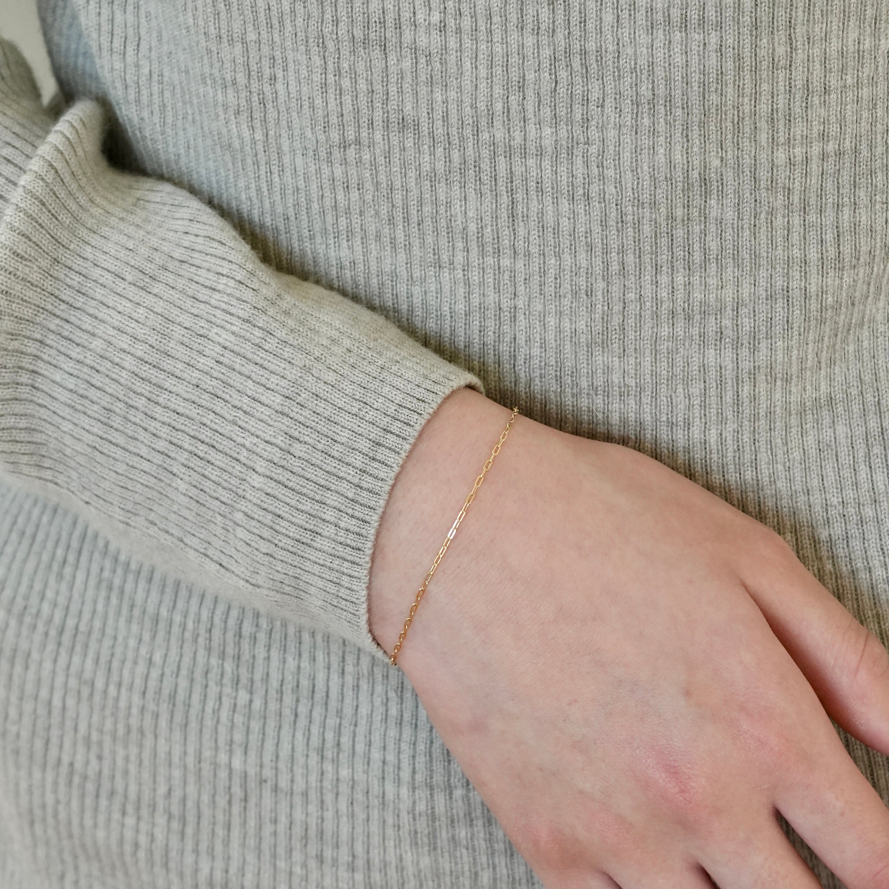 Flat Oval Chain Bracelet K10YG ¥21,505～￥31,735