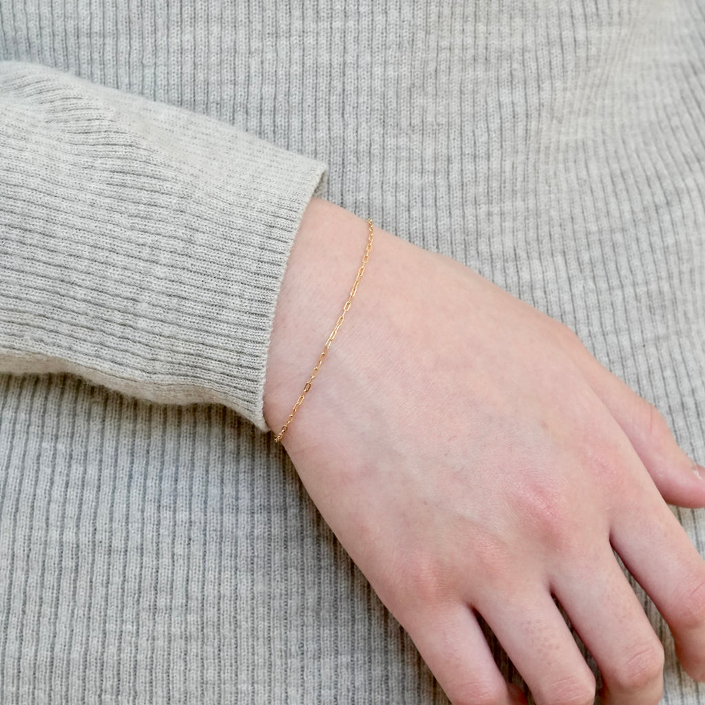 Flat Oval Chain Bracelet K10YG ¥21,505～￥31,735