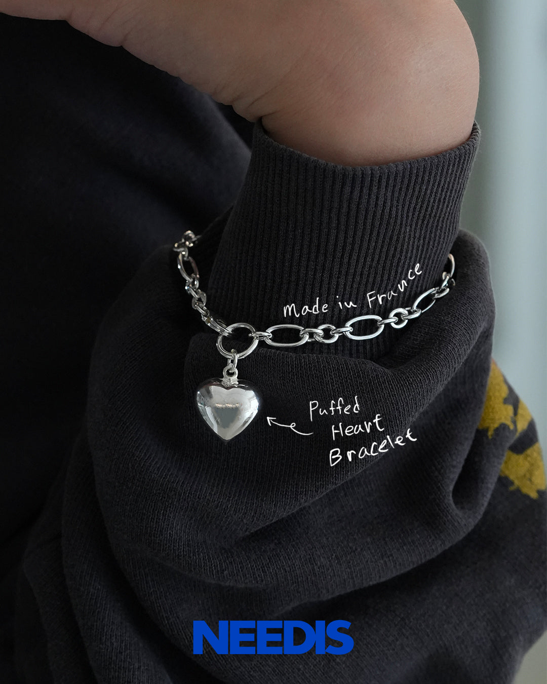 Drop Puffed Heart Bracelet