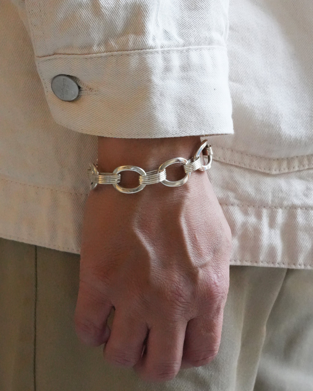 Flat & Line Link Bracelet