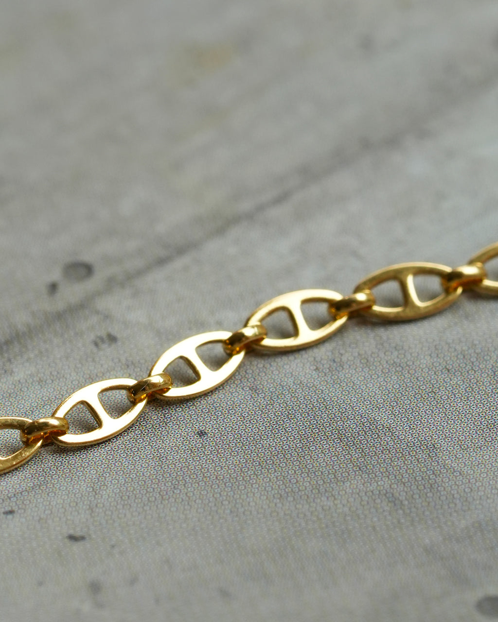 Flat Anchor Chain Bracelet K18 Yellow Gold