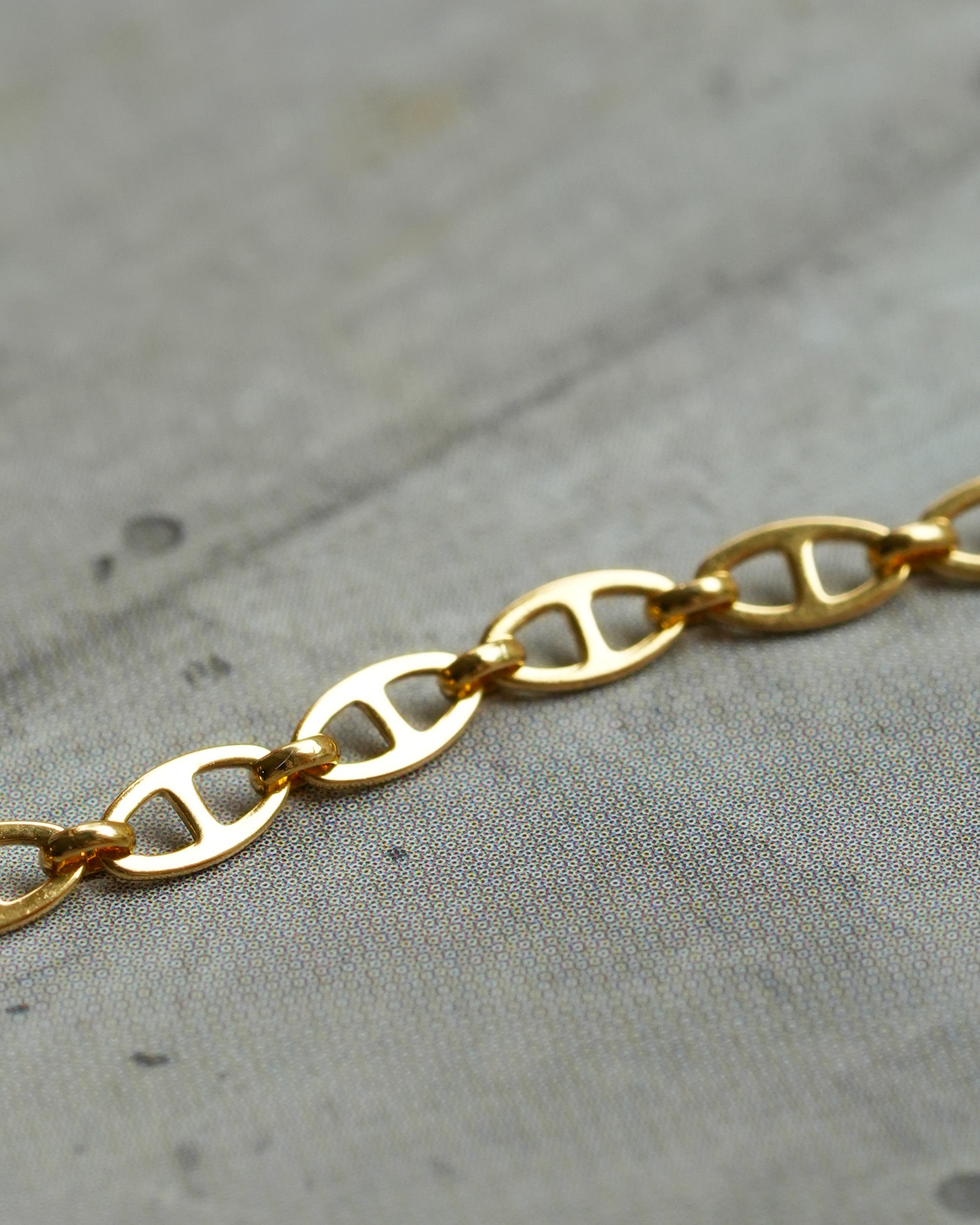 Flat Anchor Chain Bracelet K18 Yellow Gold