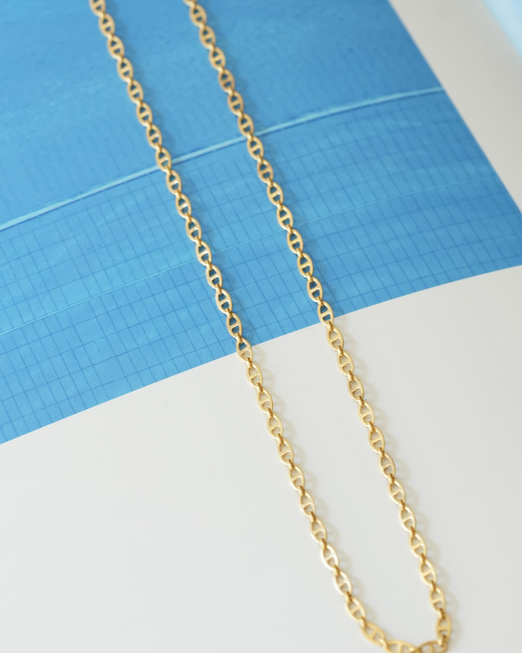 Flat Anchor Chain Necklace K18 Yellow Gold