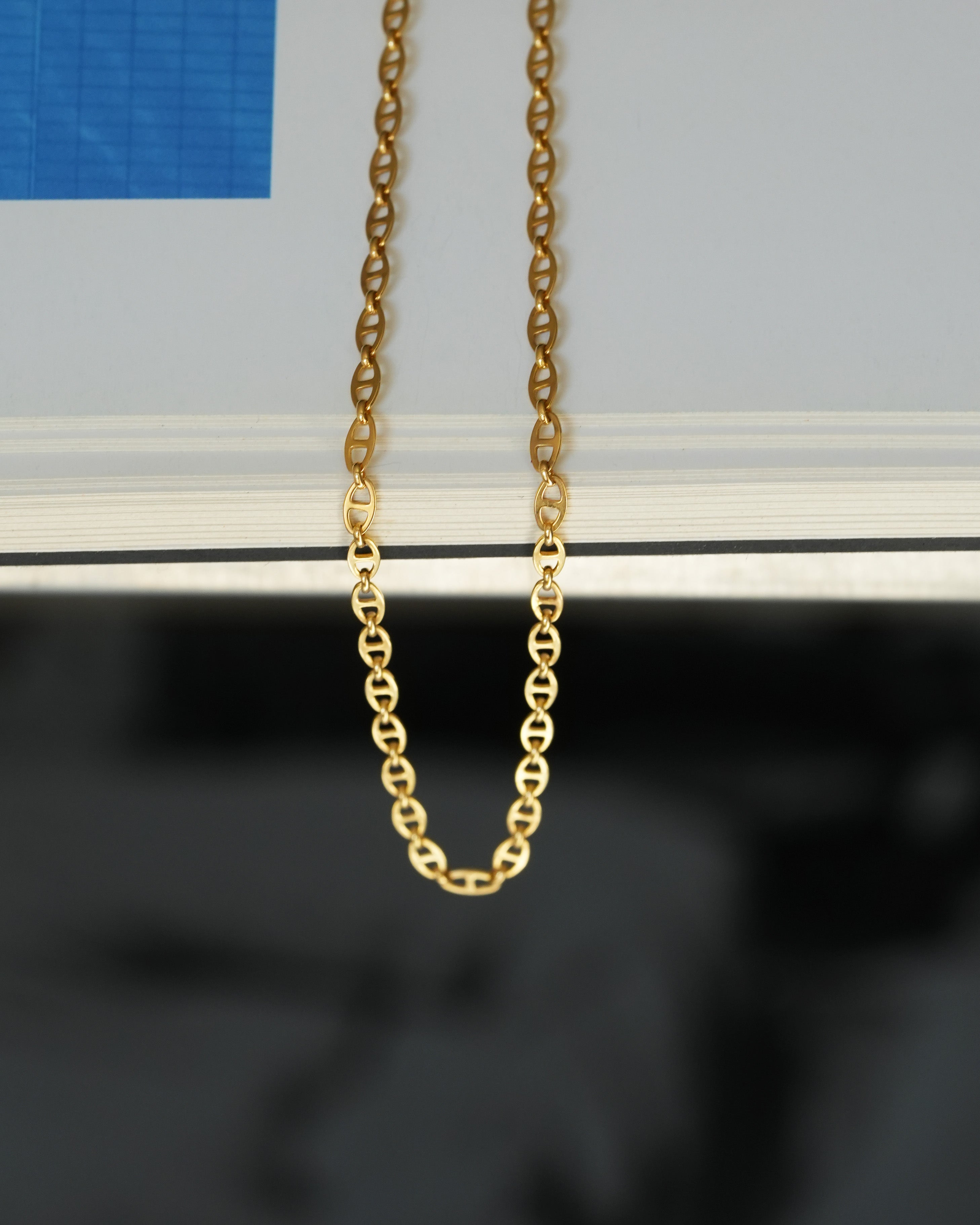 Flat Anchor Chain Necklace K18 Yellow Gold
