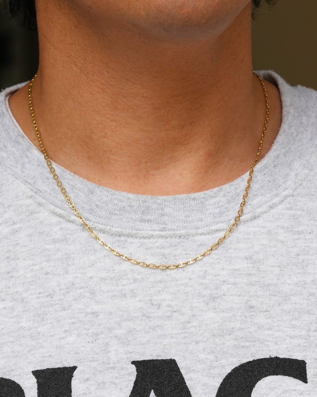 Flat Anchor Chain Necklace K18 Yellow Gold