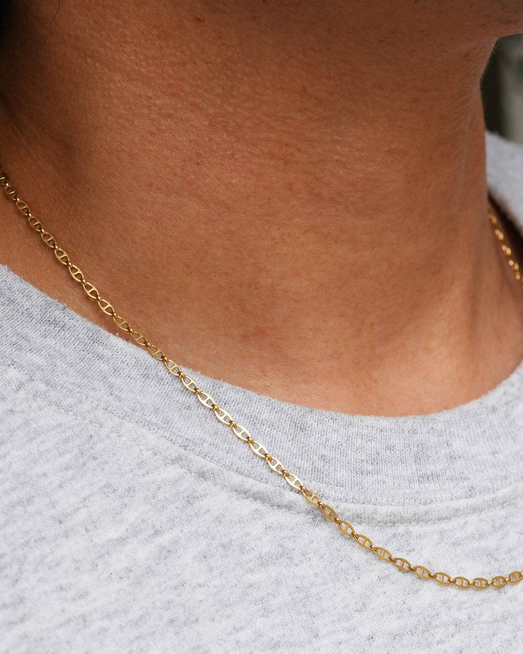 Flat Anchor Chain Necklace K18 Yellow Gold