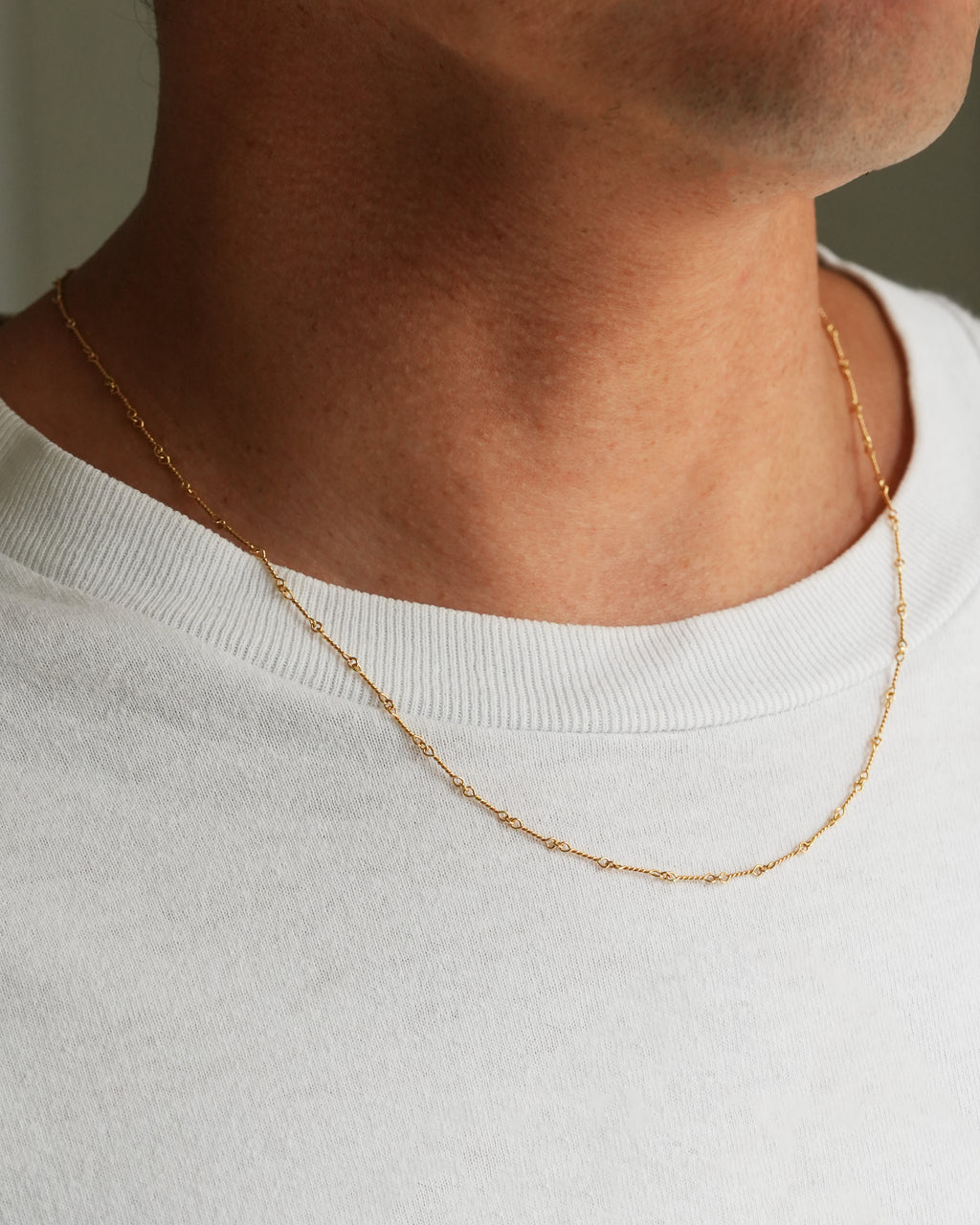 Twist Bar Chain Necklace K18YG