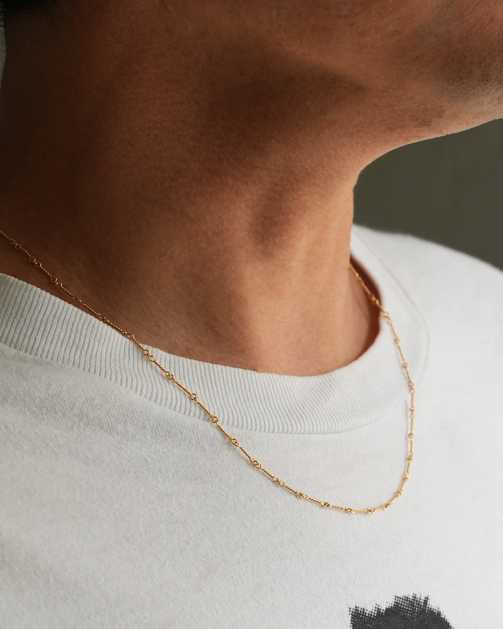 Twist Bar Chain Necklace K18YG