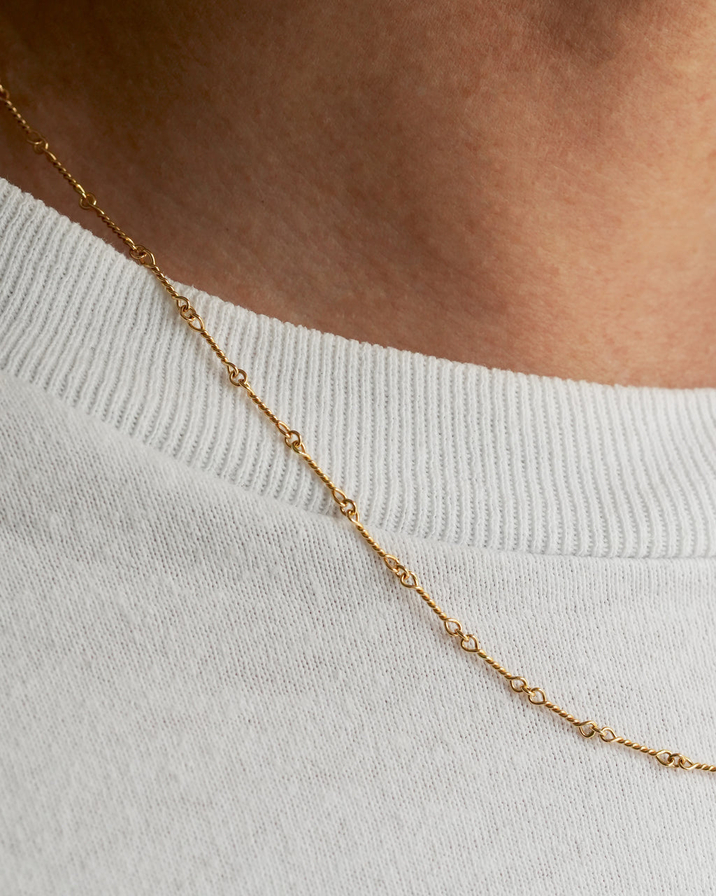 Twist Bar Chain Necklace K18YG