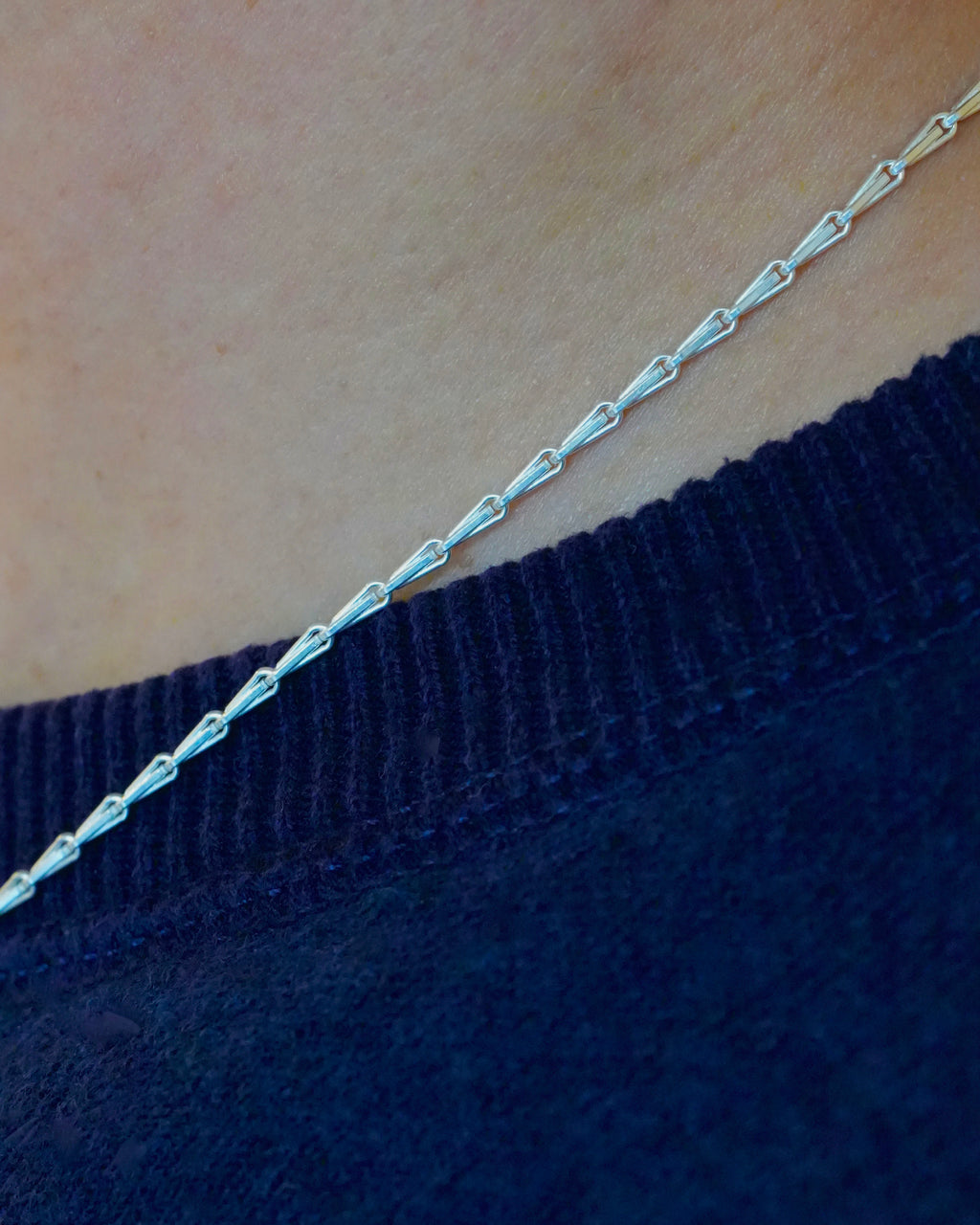 Triangle Frame Chain Necklace Silver