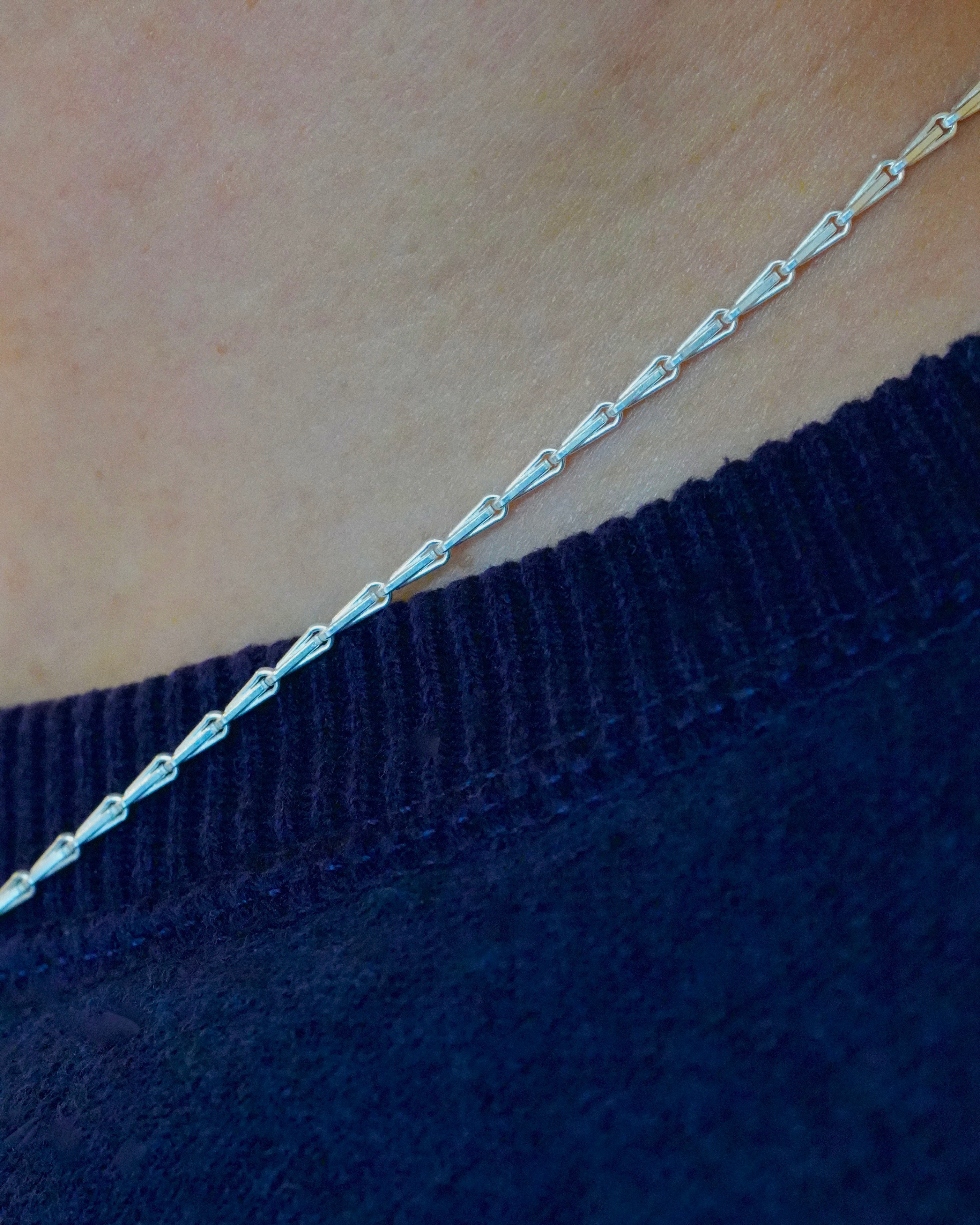 Triangle Frame Chain Necklace Silver