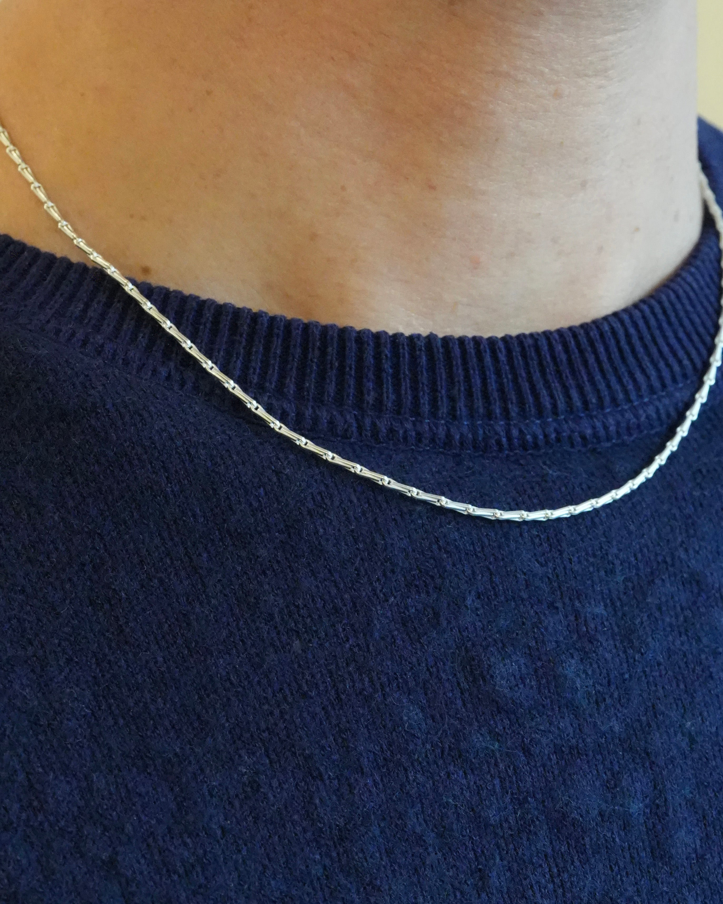 Triangle Frame Chain Necklace Silver