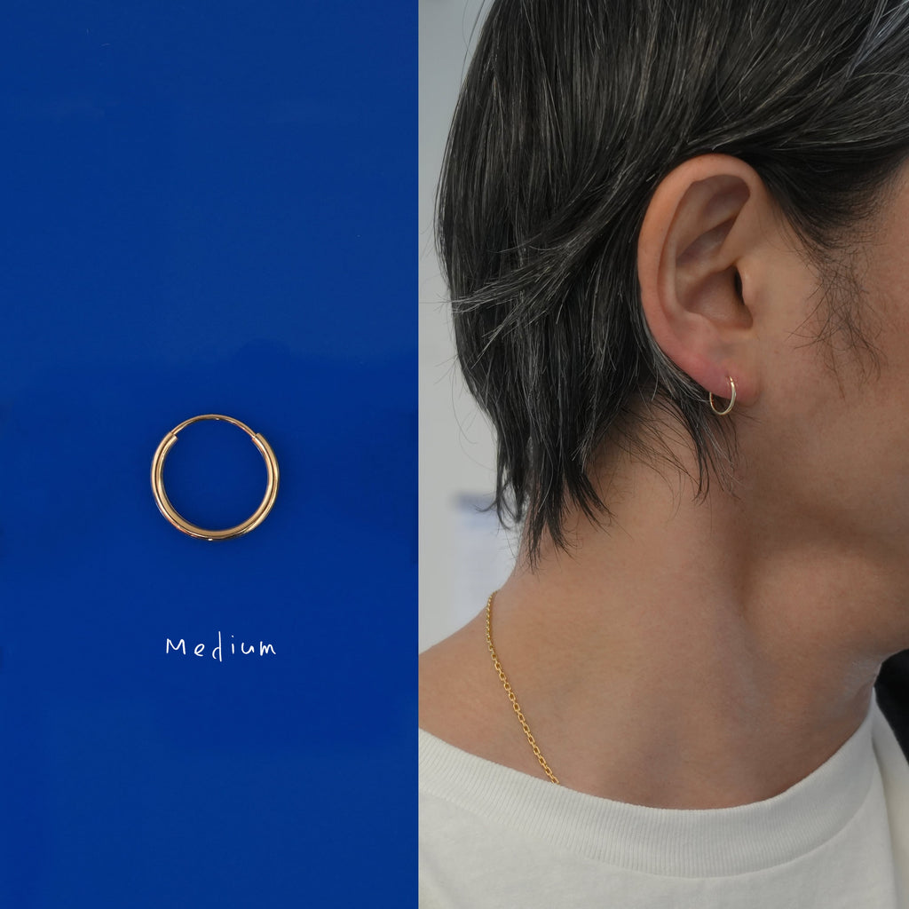 Medium size : K14YG ENDLESS HOOP PIERCE