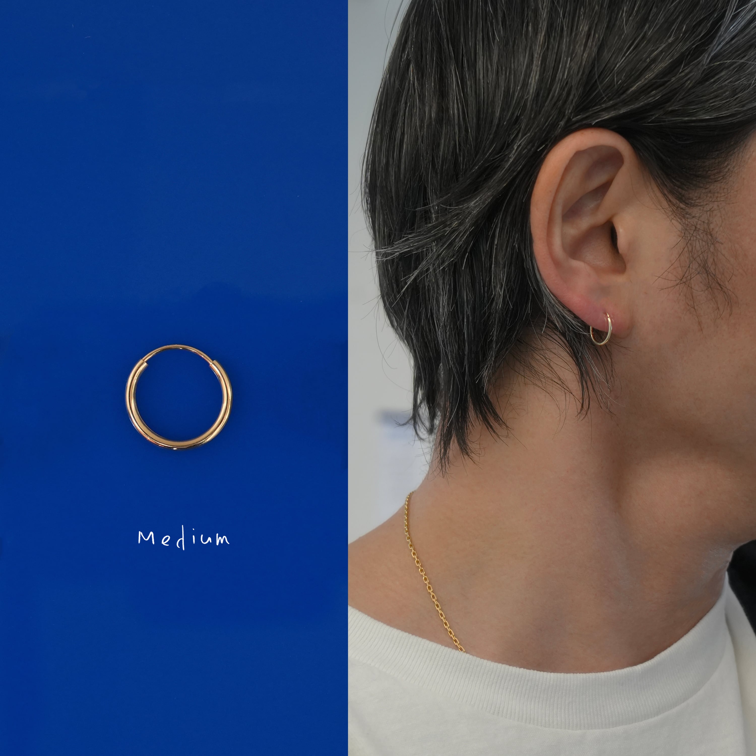 Medium size : K14YG ENDLESS HOOP PIERCE