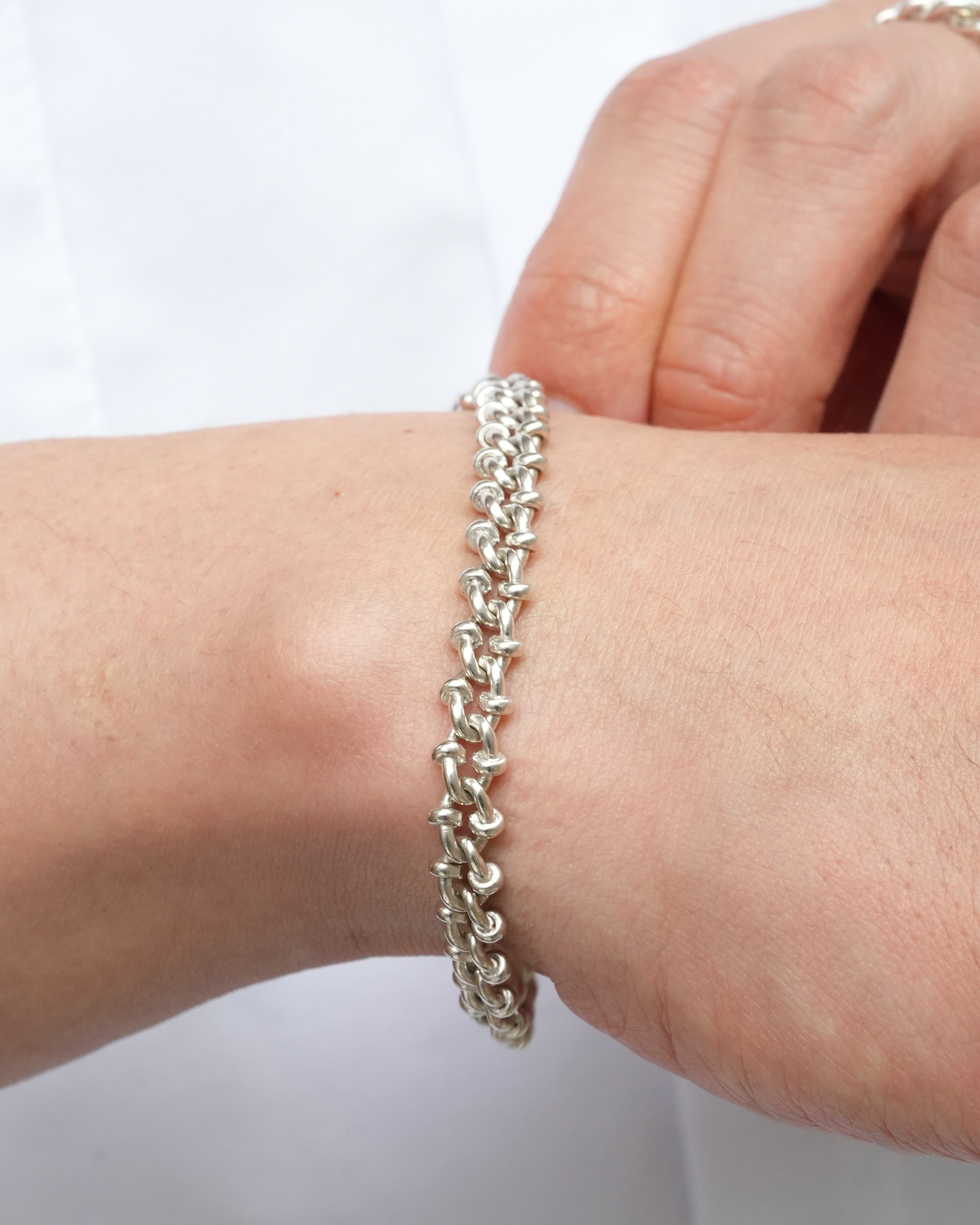UK Vintage Stud Curb Chain Bracelet